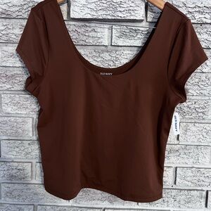 Old Navy double Layer Brown Crop Top